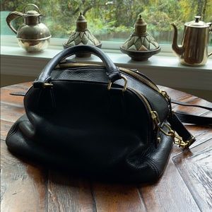 Soft pebble black leather bag